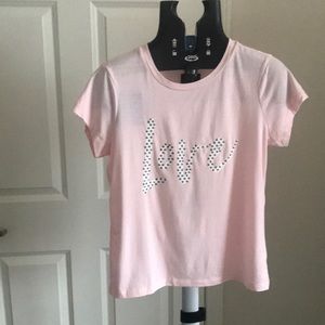 Victoria’s Secret Y2K Baby Pink Love Graphic Tee Small Rhinestone Floral  S/P